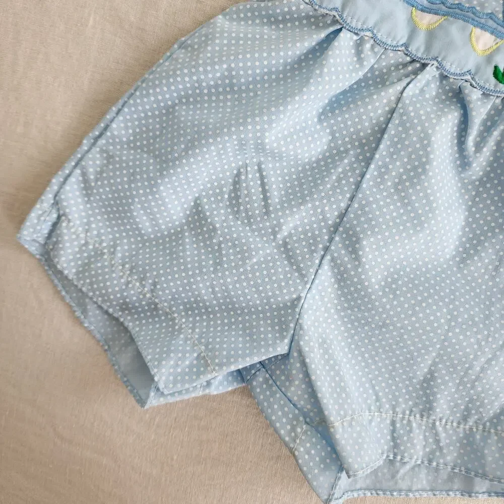 Vintage Bear Embroidered Sunsuit 12 months